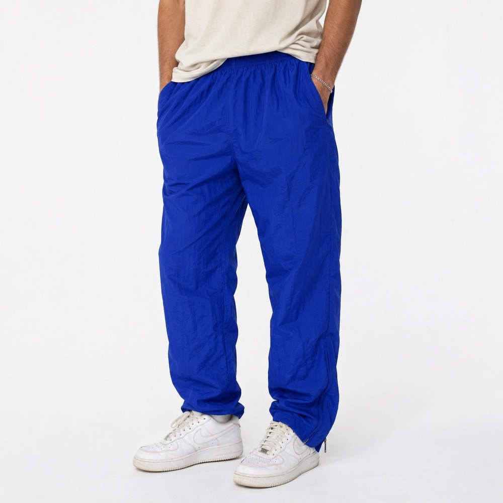 Nike Vintage Solid Track Pants Blue Gorpcore Windbreaker Joggers Size M
